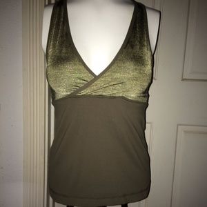 Khaki Racerback Workout Bra Tank
